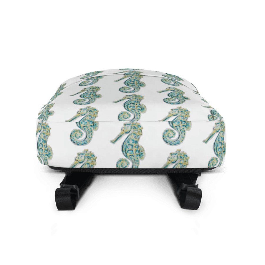 🧜‍♀️ Seahorse Shuffle Backpack | Coastal Charm | by MONIQUE FAELLA DESIGNS™ 🌊| White Background product image (4)