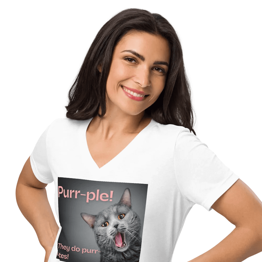 Purr-ple Meow Women's V-Neck Tee product image (10)