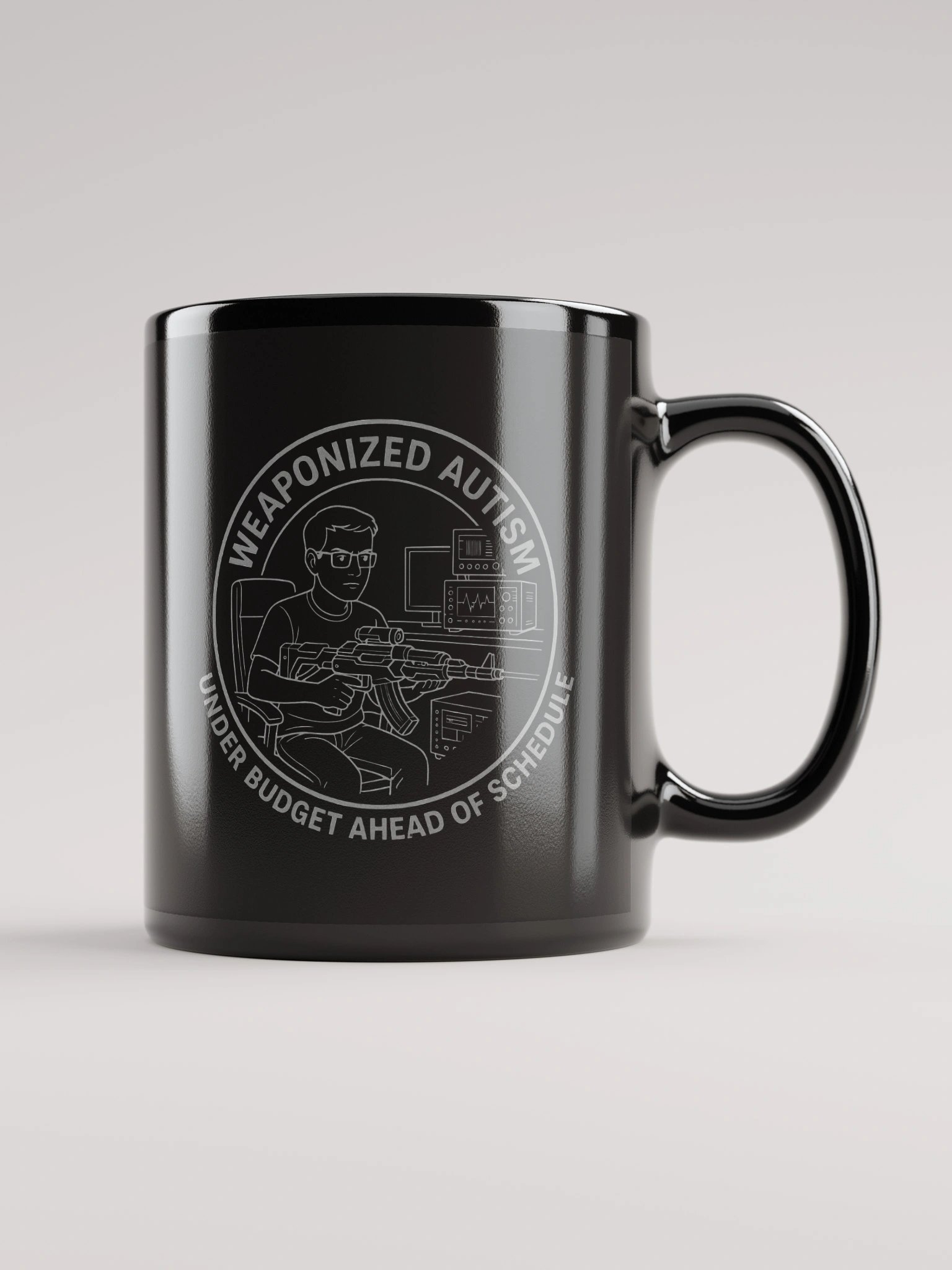 Low Profile Weaponized Autism Black Mug product image (1)