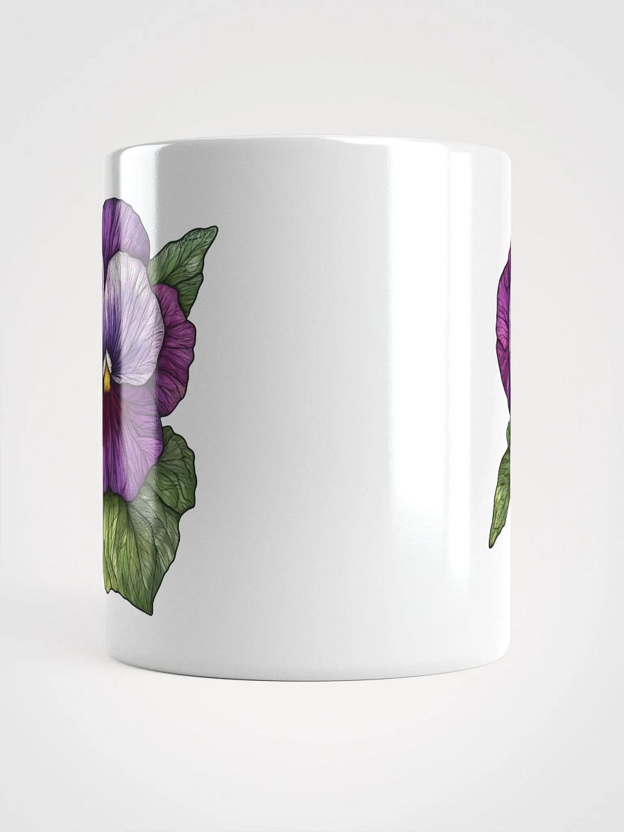 Stained Glass Pansy White Glossy Mug product image (15)