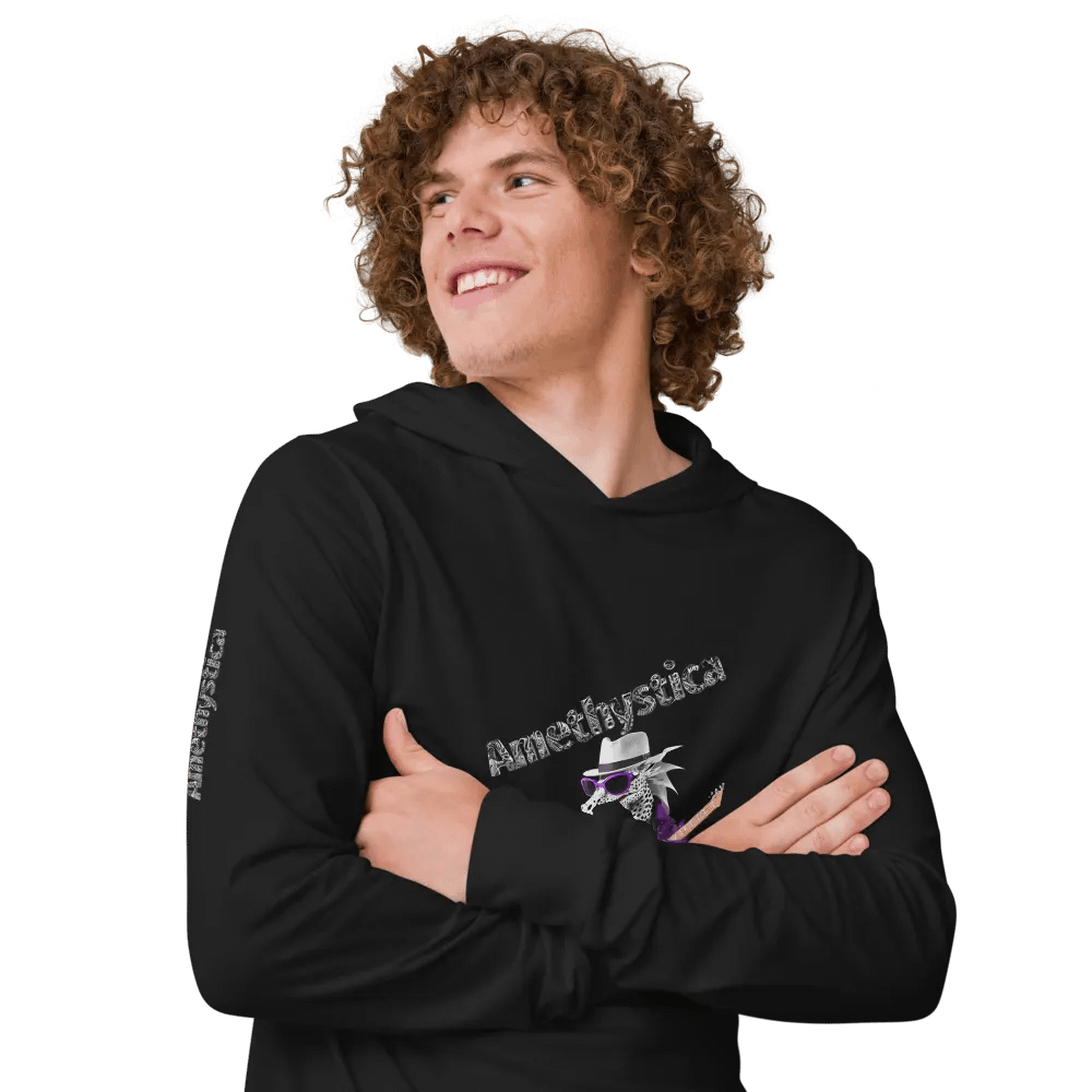 Bella+Canvas Hooded Long Sleeve: Rock On Dragon with Guitar product image (6)