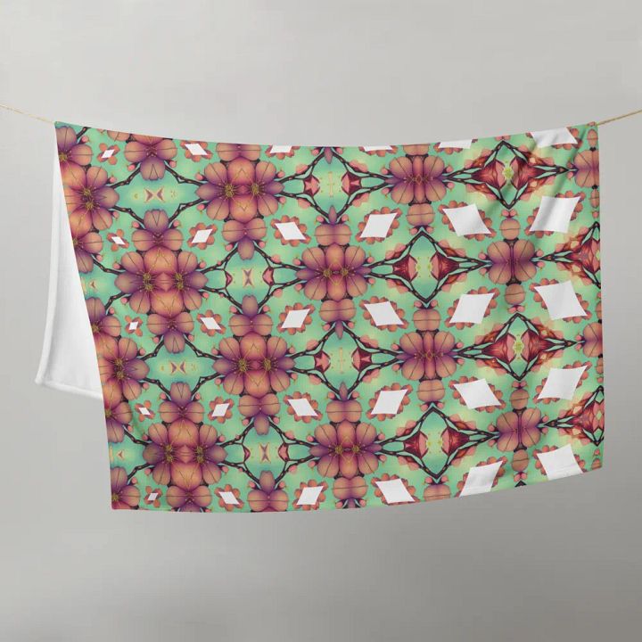 Elegant Diamond & Floral Throw Blanket product image (1)