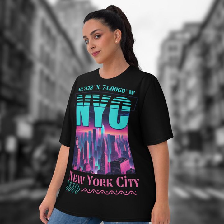 NYC New York City Graphic All Over Print T-shirt product image (2)