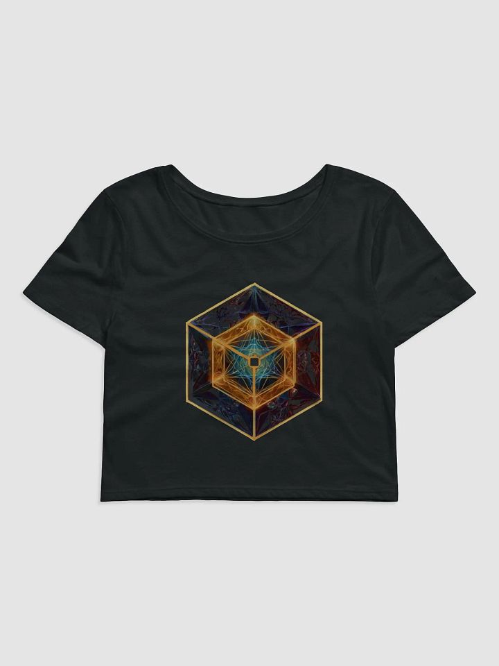 Geometric Optical Illusion Cube T-Shirt - Unique Visual Art product image (2)
