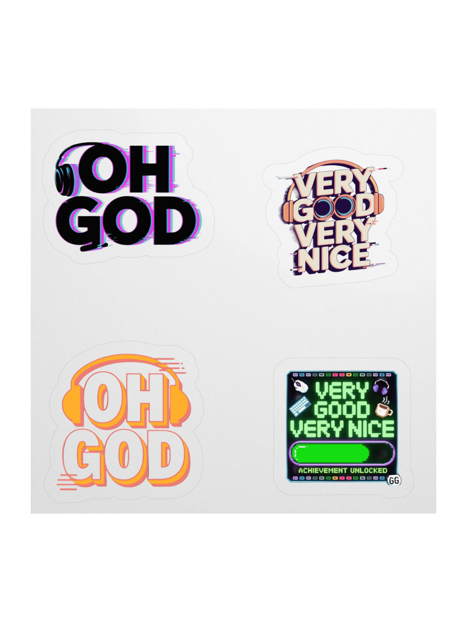 "OH GOD" + "Very Good Very Nice" | Kiss Cut Stickers product image (1)