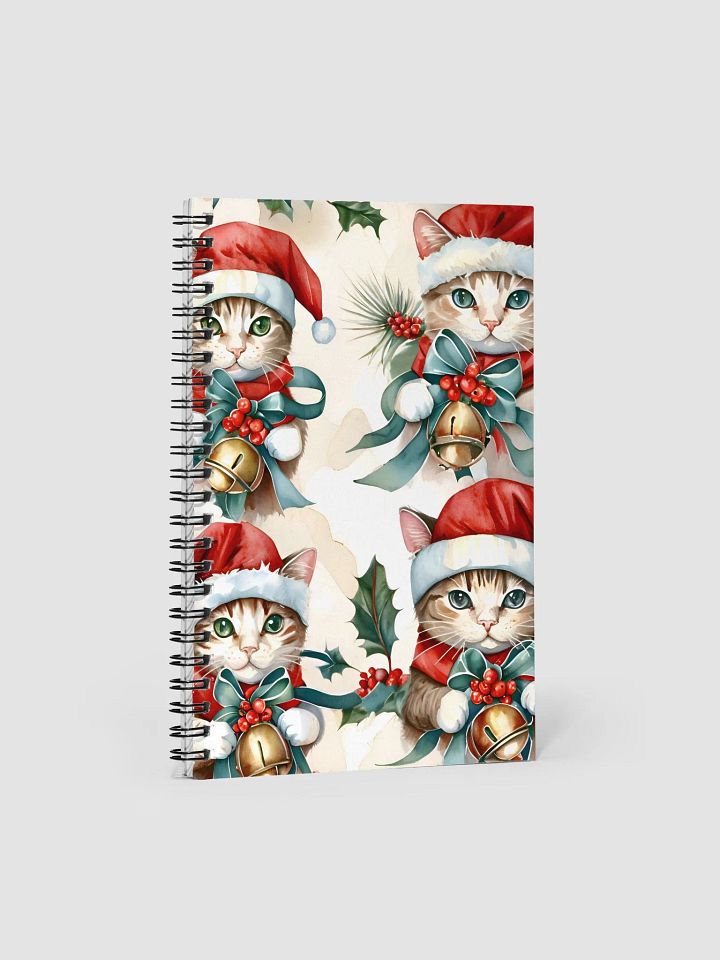 Festive Cats in Santa Hats Holiday Spiral Notebook product image (1)