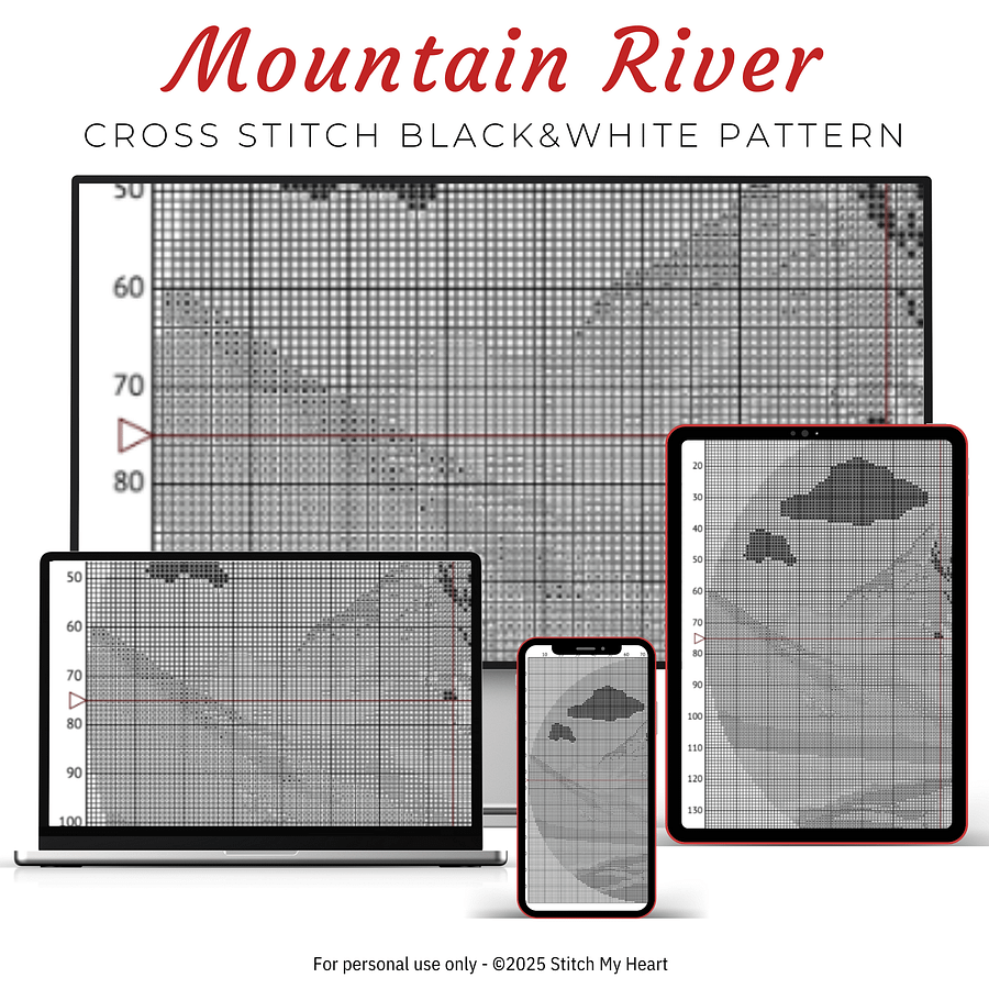Mountain River Cross Stitch Pattern product image (4)