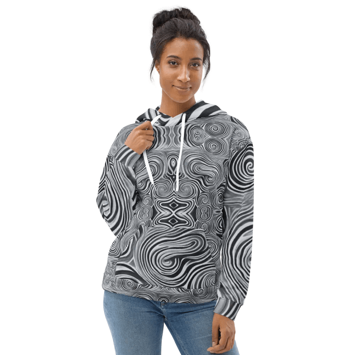 Funky Black & White Noir Liquid Tie-Dye Hoodie product image (2)