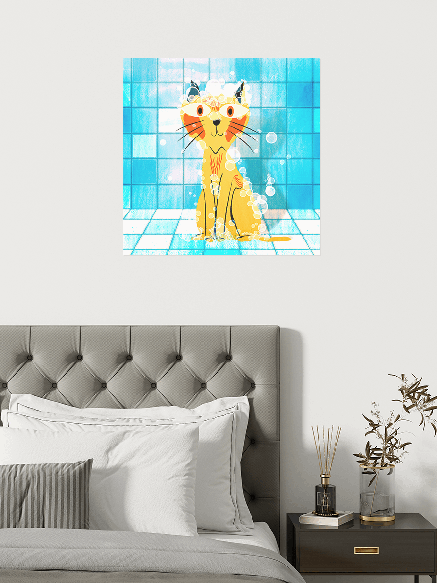 Bathing Cat Art Print product image (6)