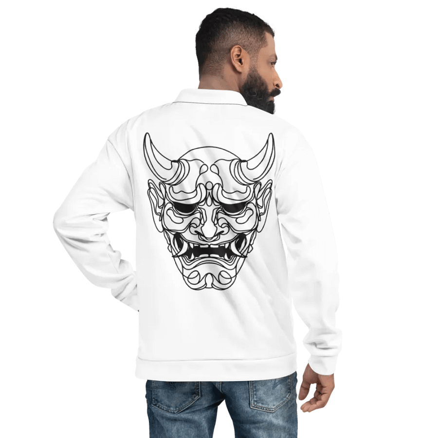 Line Art Oni Mask Bomber Jacket product image (9)