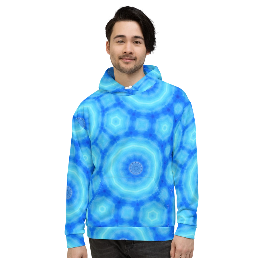 Abstract Circular Pattern in Blues Unisex All Over Print Hoodie product image (2)