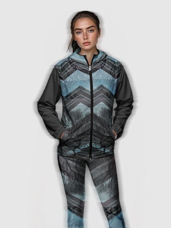 Gray Wood Unisex Windbreaker product image (8)