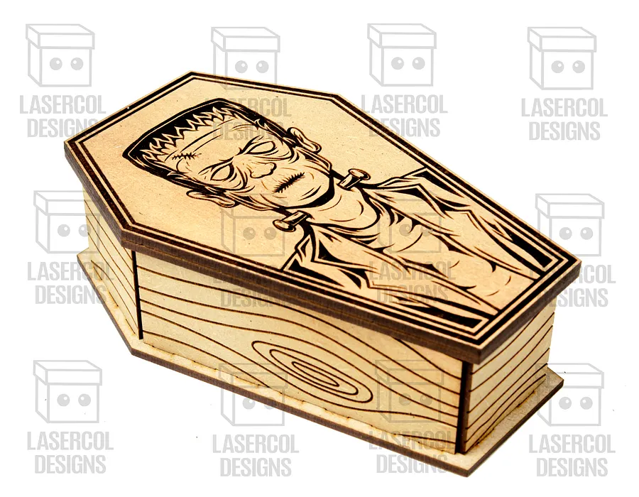 Halloween Coffin Box Set 2 (2 Sizes) - Laser Cut Files product image (10)