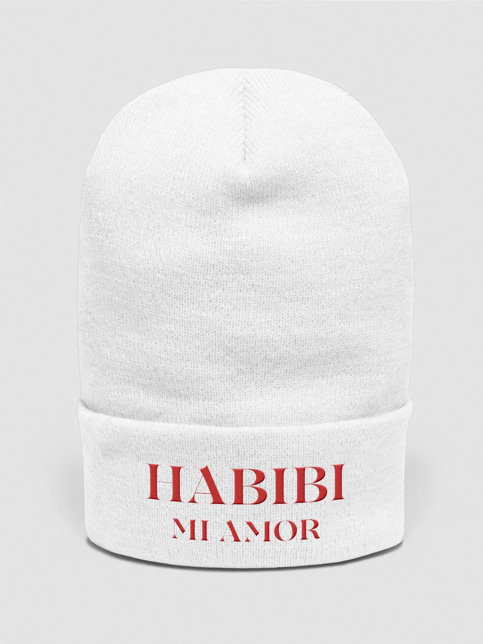 Habibi Mi Amor Cuffed Beanie Hat Red product image (1)