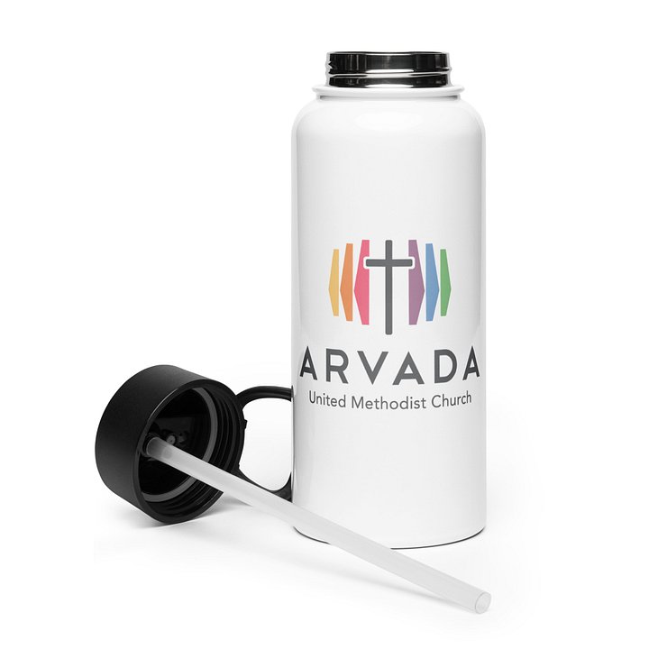 AUMC Logo and Mission Tag Stainless Steel Water Bottle with Straw Lid product image (2)
