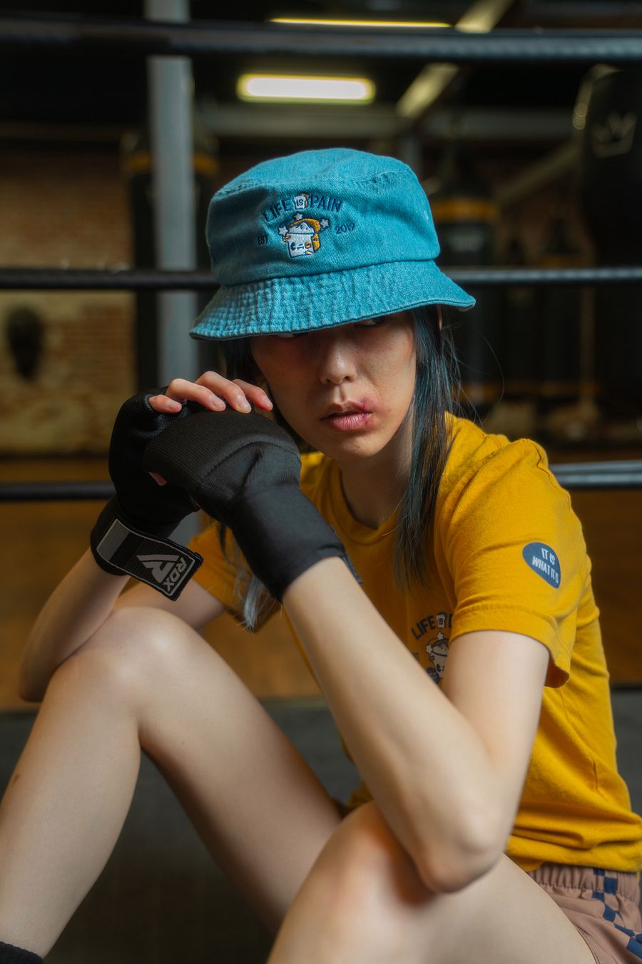 Life is Pain Denim Bucket Hat product image (23)
