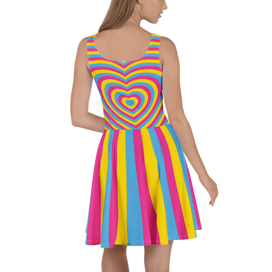 Pansexual Pride Hearts Skater Dress product image (4)