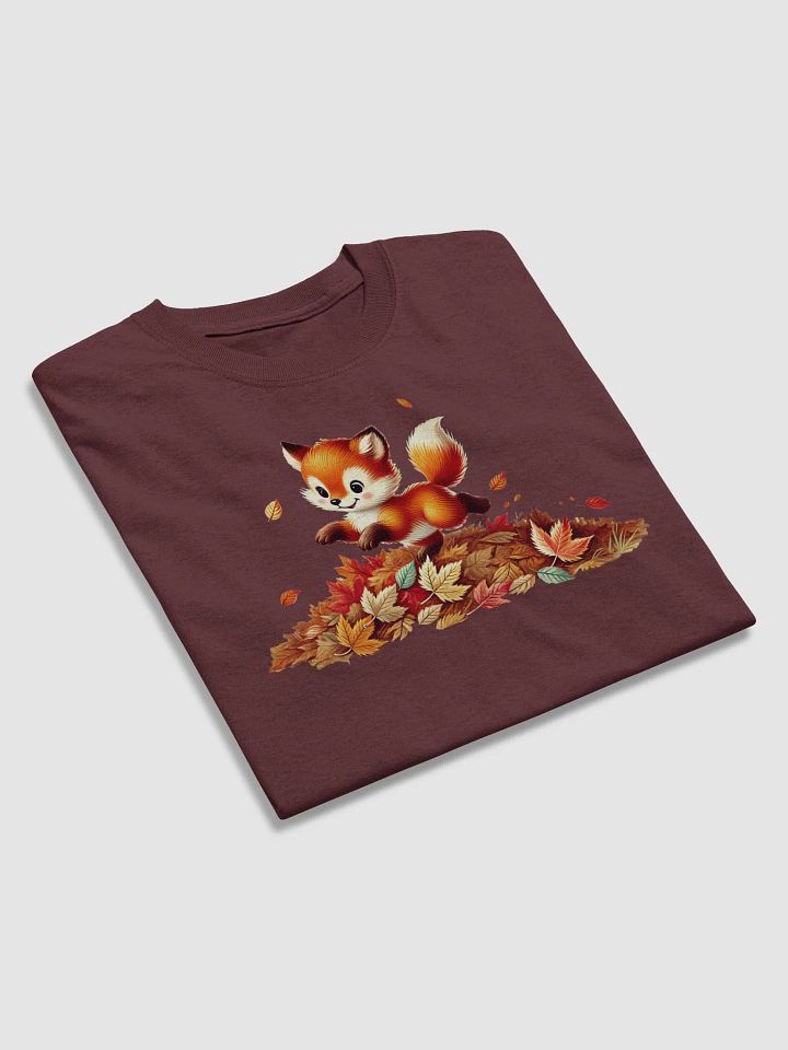 Autumn Fox Leaping in Leaves Adult T-Shirt product image (19)