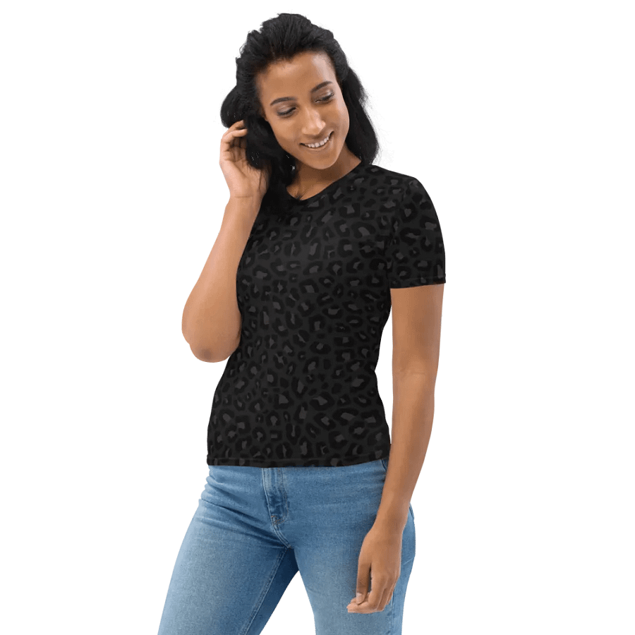 Black Leopard Print Women's T-Shirt product image (10)