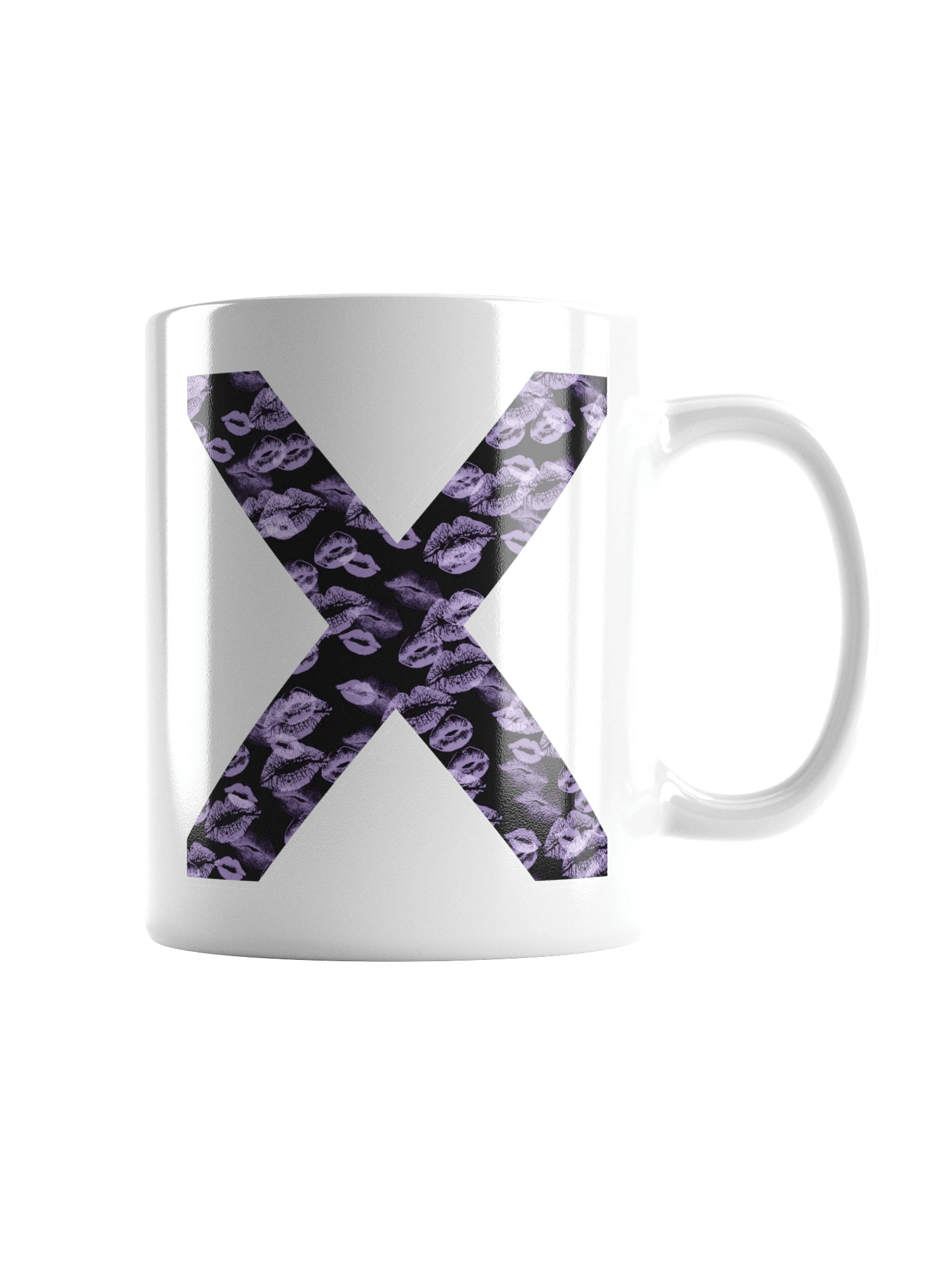 Black X Lilac Lipstick Kisses | Glossy White Mug product image (3)