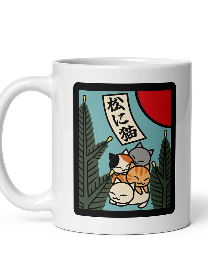 January Hanafuda Japanese Playing Card Cat 11 oz Mug product image (1)