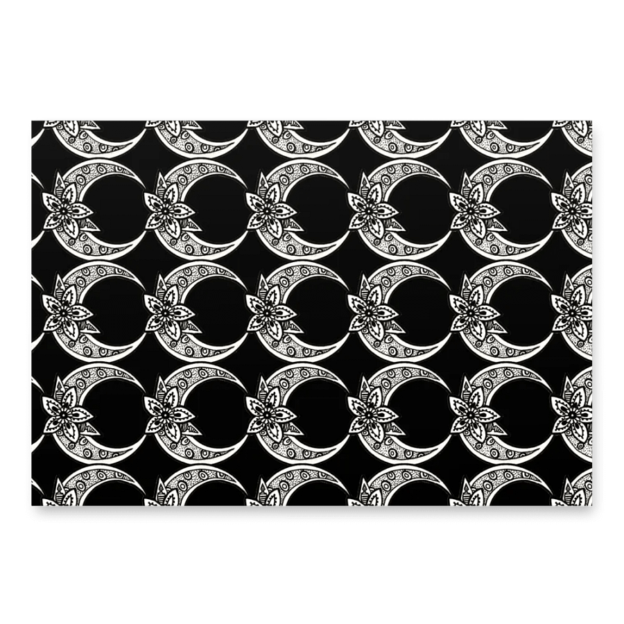 Monochrome Floral Moon Wrapping Paper Set product image (2)