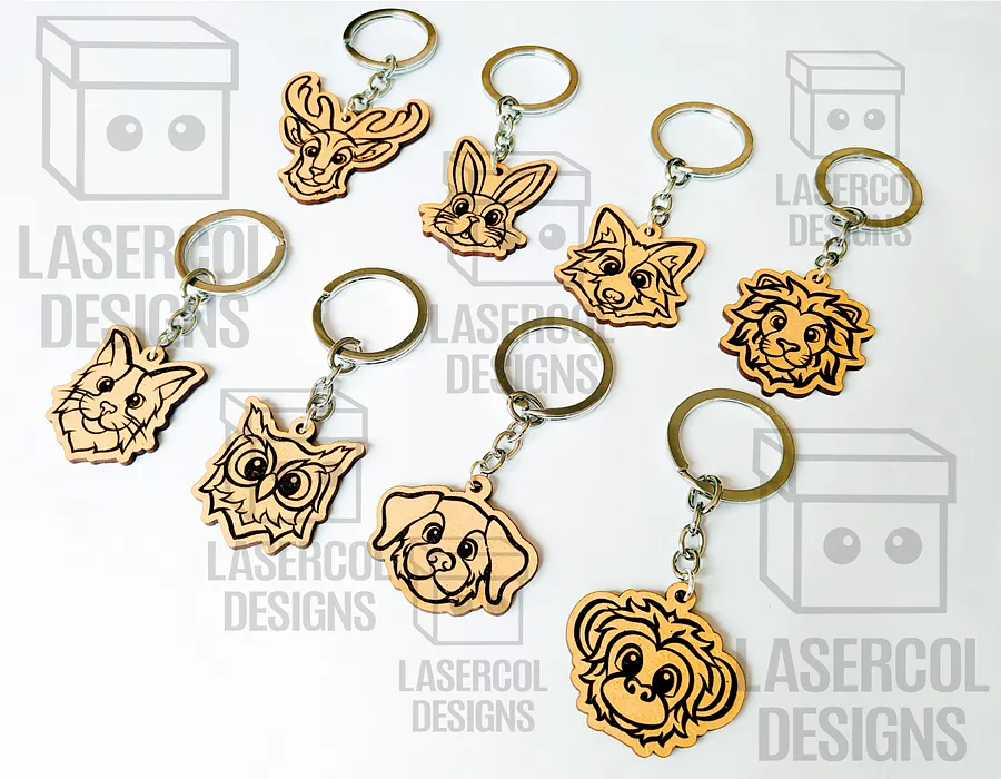 Cute Animal Keychains - Laser Cut Files product image (6)