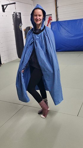 I've always wanted a cloak/cape thing so here we are with Version 1!

Despite the thinner material, it is quite warm. It's co...