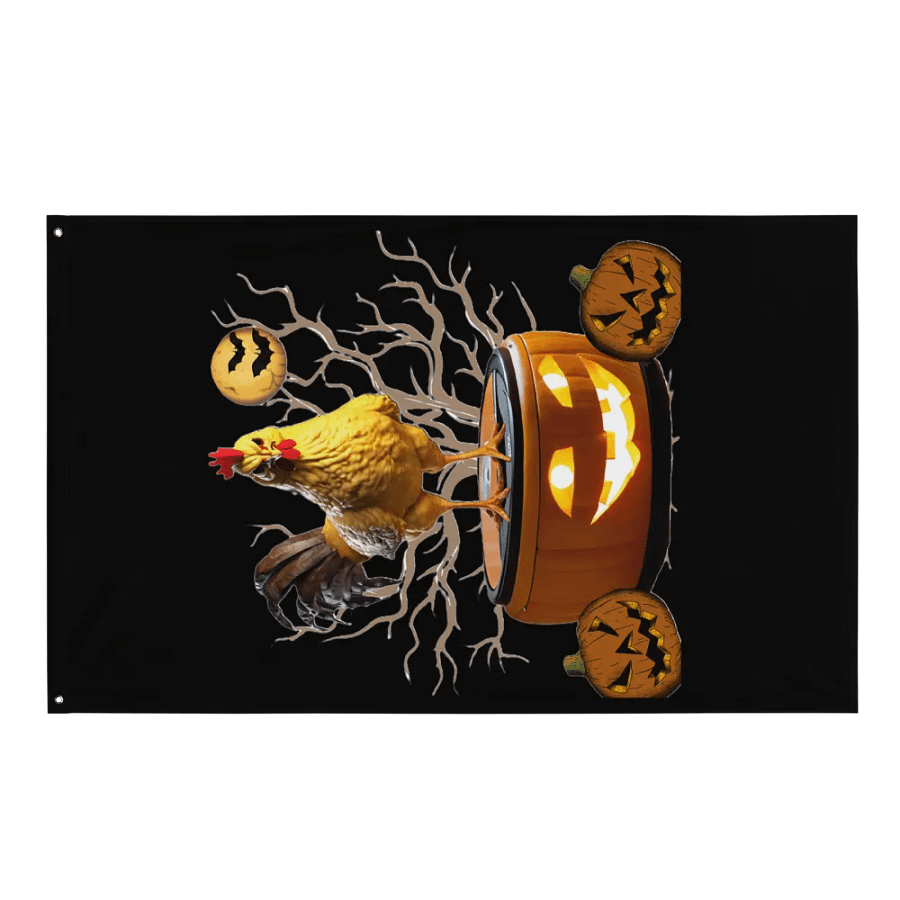 Rooster Rides Again Halloween Flag product image (2)