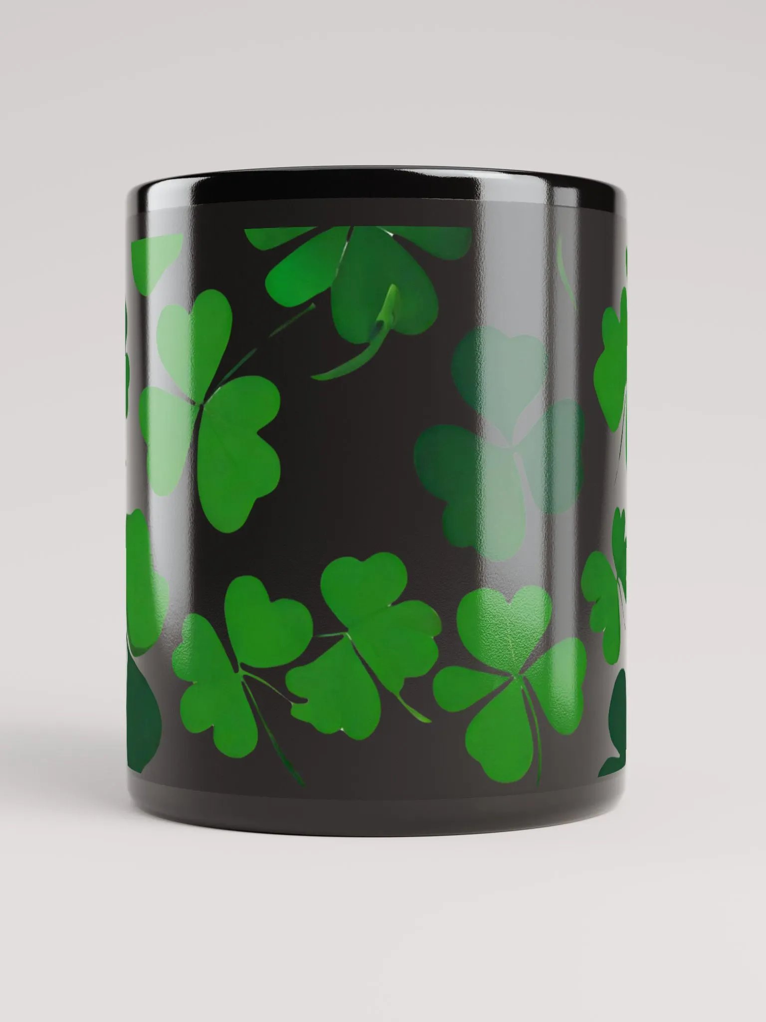 Clover Leaf Artistic Design Black Mug product image (10)