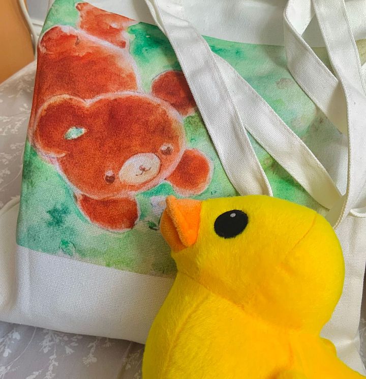 Nature Bear Watercolor Canvas Tote Bag product image (2)