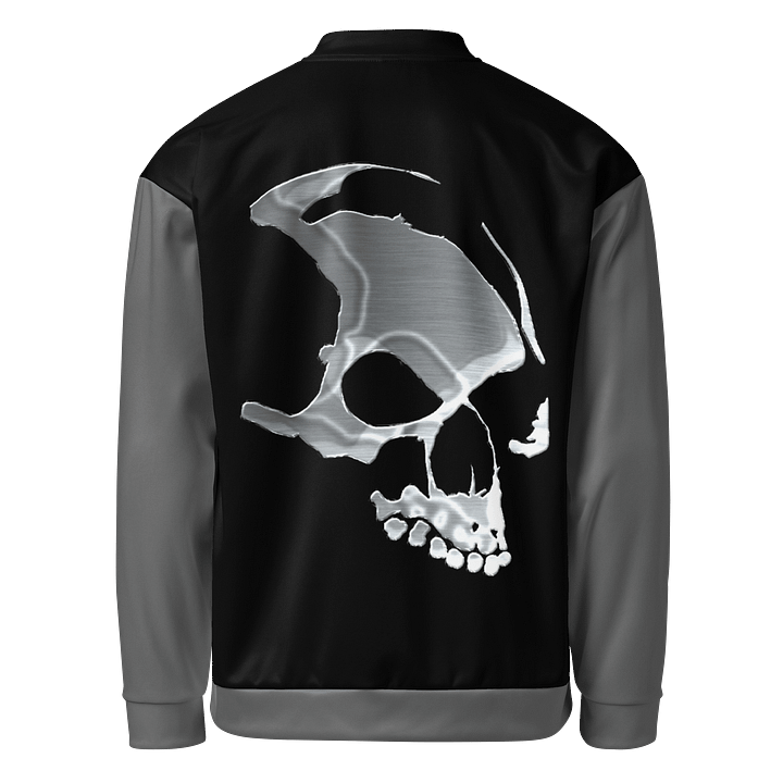 Armada Skull Grey Sleeves Bomber Jacket product image (2)