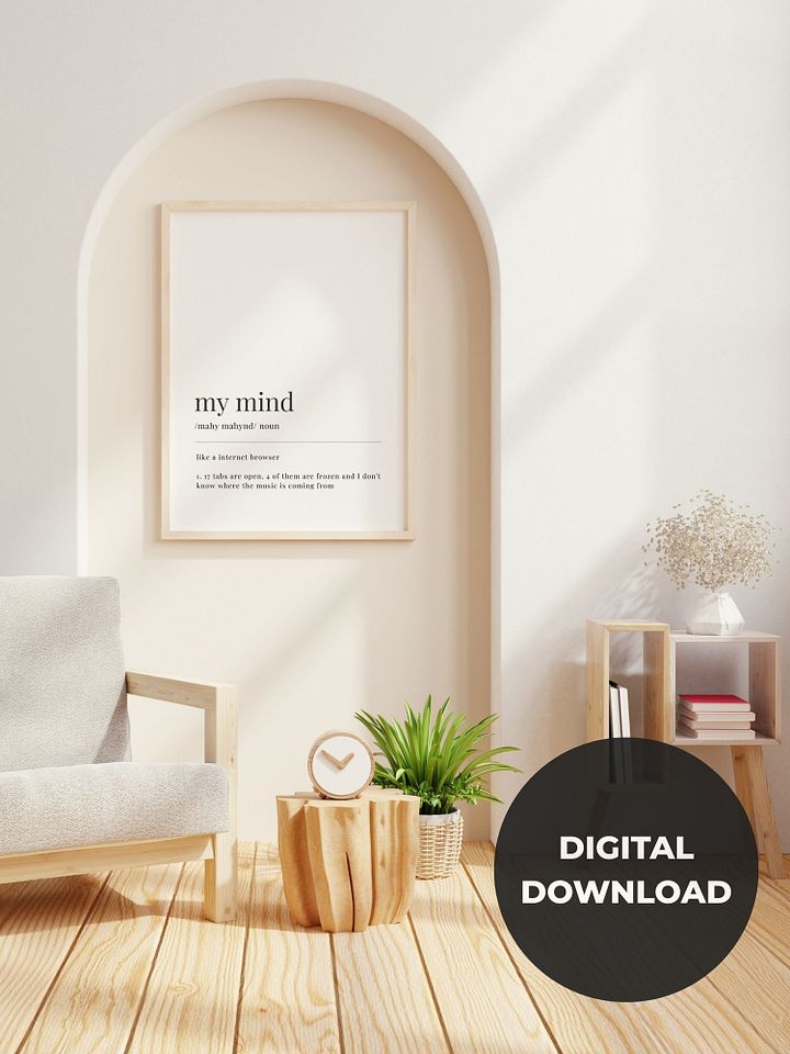 My Mind Definition Printable Wall Art Digital Download product image (2)
