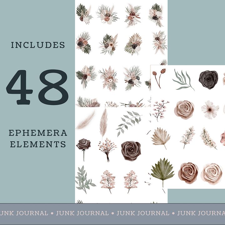 Floral Sage - Printable Fussy Cuts product image (2)