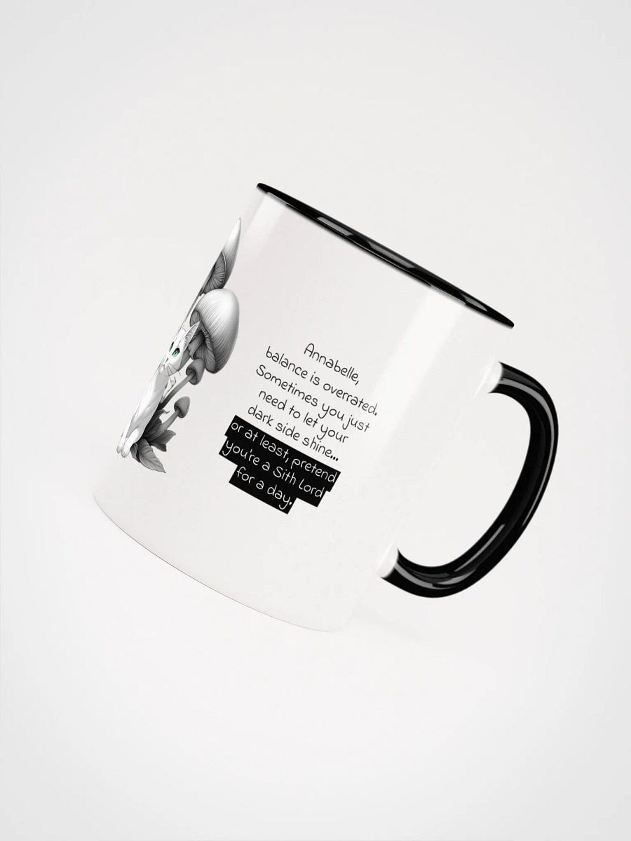 Personalized Black Cat and White Cat Resting Under Giant Mushrooms Coloured Mug product image (4)