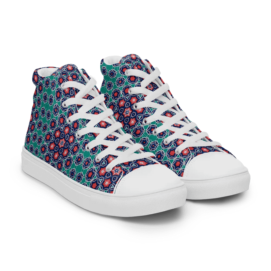 Symmetry Chic: Geometric High Top Canvas Shoes product image (9)