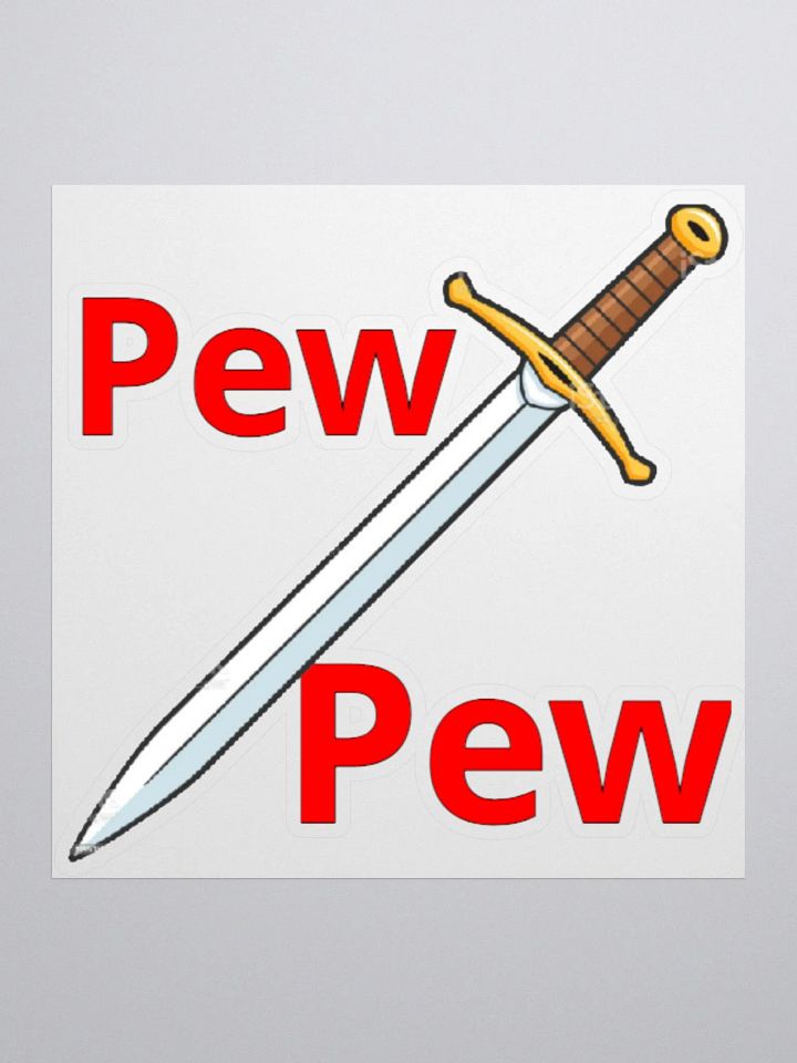Pew Pew - White 'Kiss Cut Sticker' product image (1)