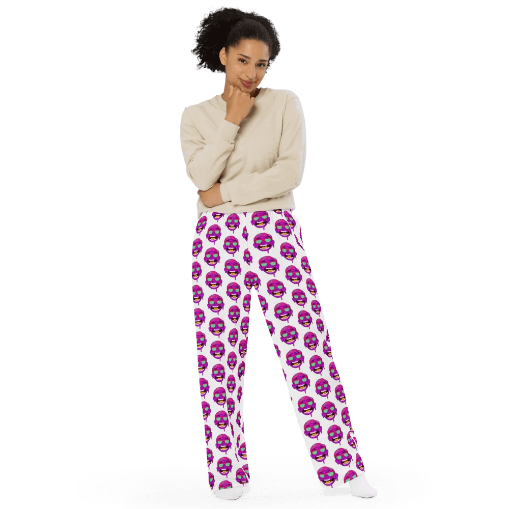 Comfy drippy face stretchy wide leg pants product image (5)