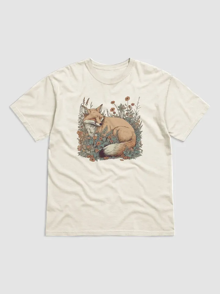 Vintage-Style Cottagecore Fox in a Field of Wildflowers and Daisies T-Shirt | Cottagecore & Goblincore Shirt Design product image (7)