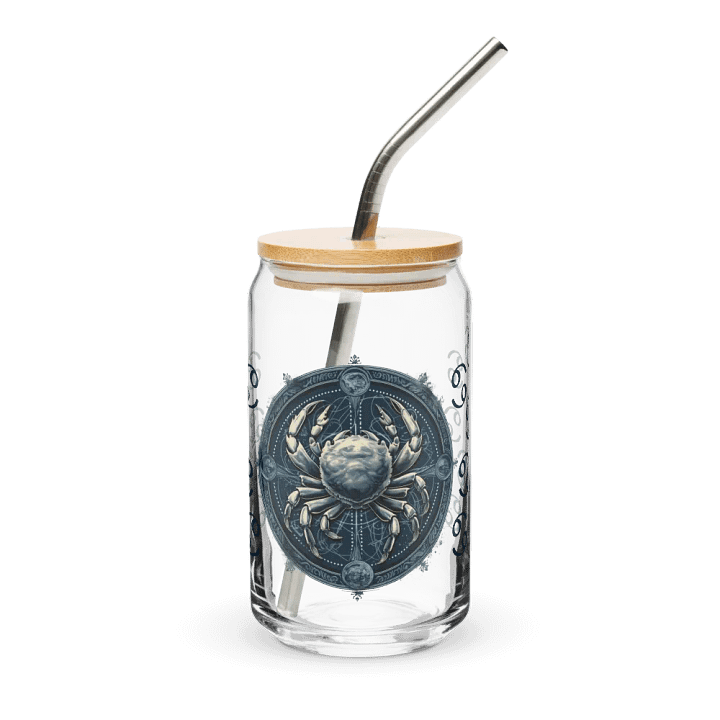 Cancer Zodiac Glass Can Sipper product image (2)