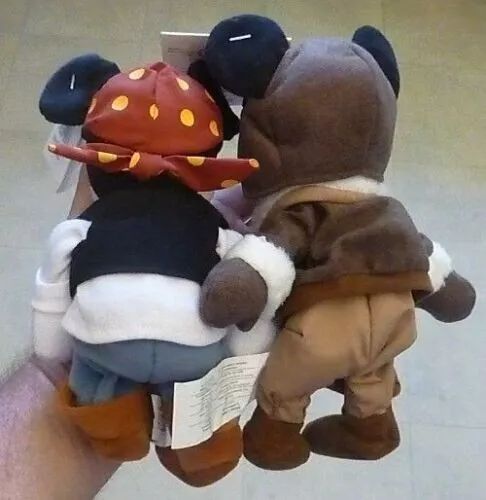 Two different Disney Bean Bag Plush PIRATE & PILOT MICKEY MOUSE With Tags product image (4)