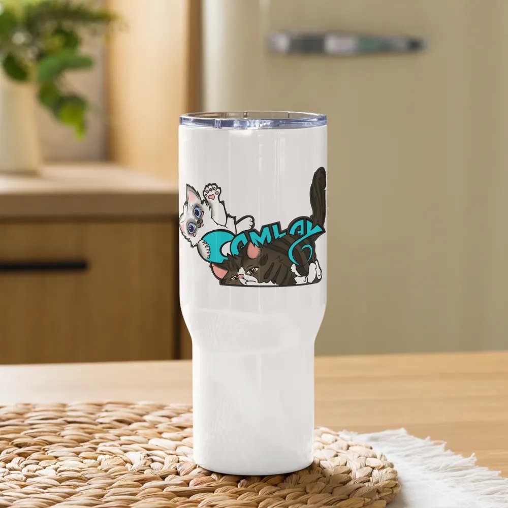 Travel Mug with a Handle: Luigi & Ariel Logo product image (2)