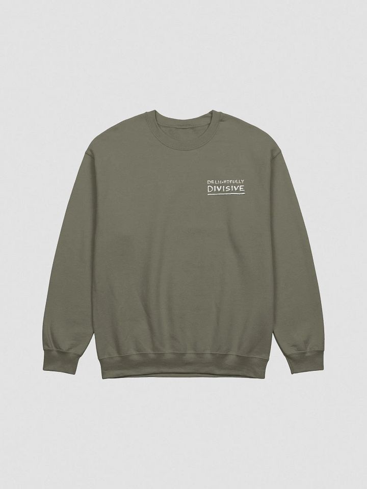 DELIGHTFULLY DIVISIVE (lc., white design) embroidered crewneck product image (17)