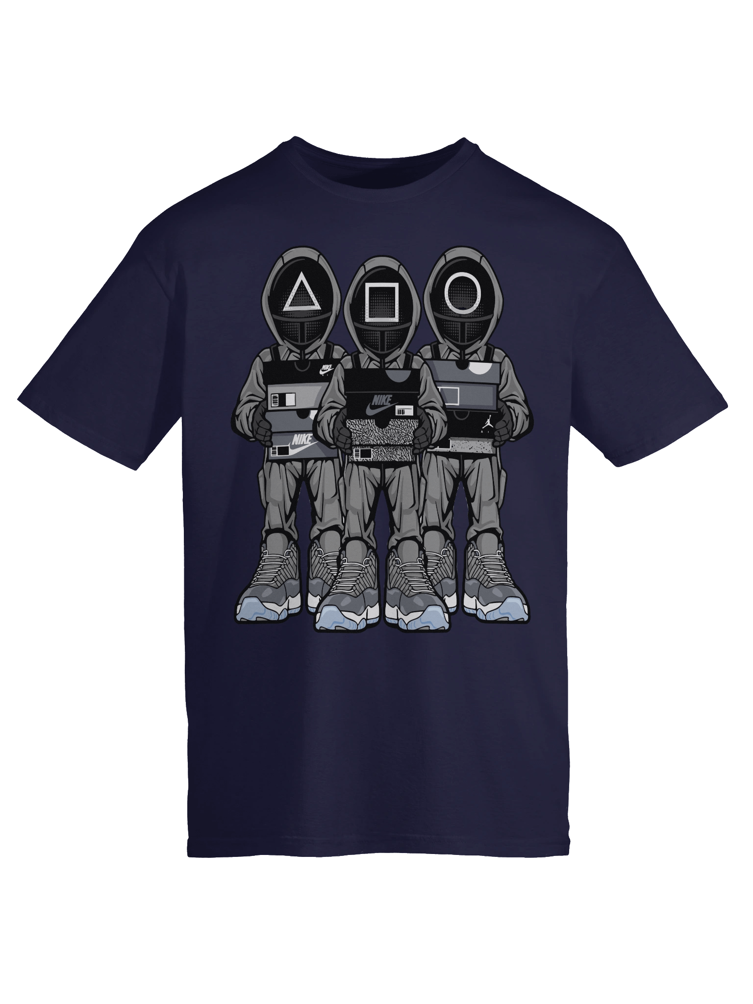 Squid Game – Guard Trio – PlayStation Mask Drip – Gildan Softstyle T-Shirt product image (13)