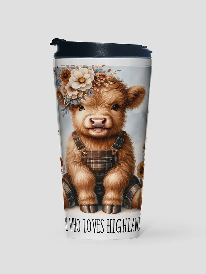 Highland Cow Calf Stainless Steel Travel Mug product image (1)