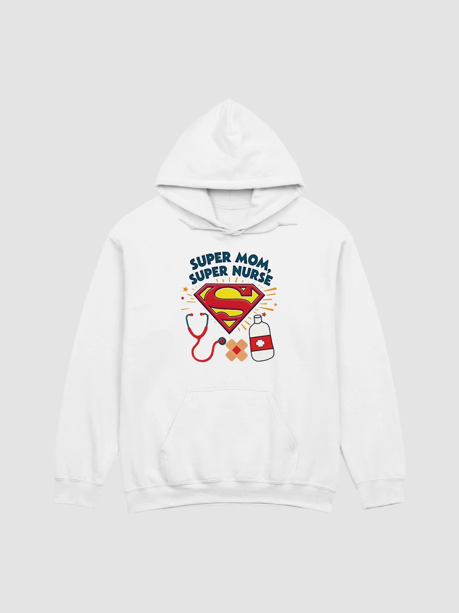 Stethoscope, Super Mom, Super Nurse Emblem Hoodie product image (11)