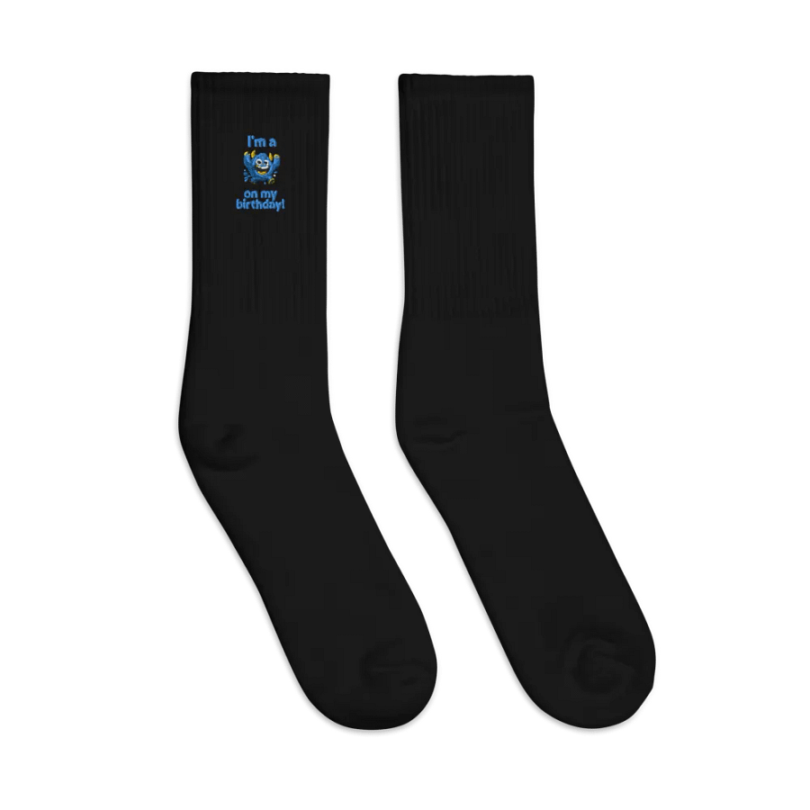 Birthday Monster 3rd Birthday Embroidered Crew Socks product image (5)