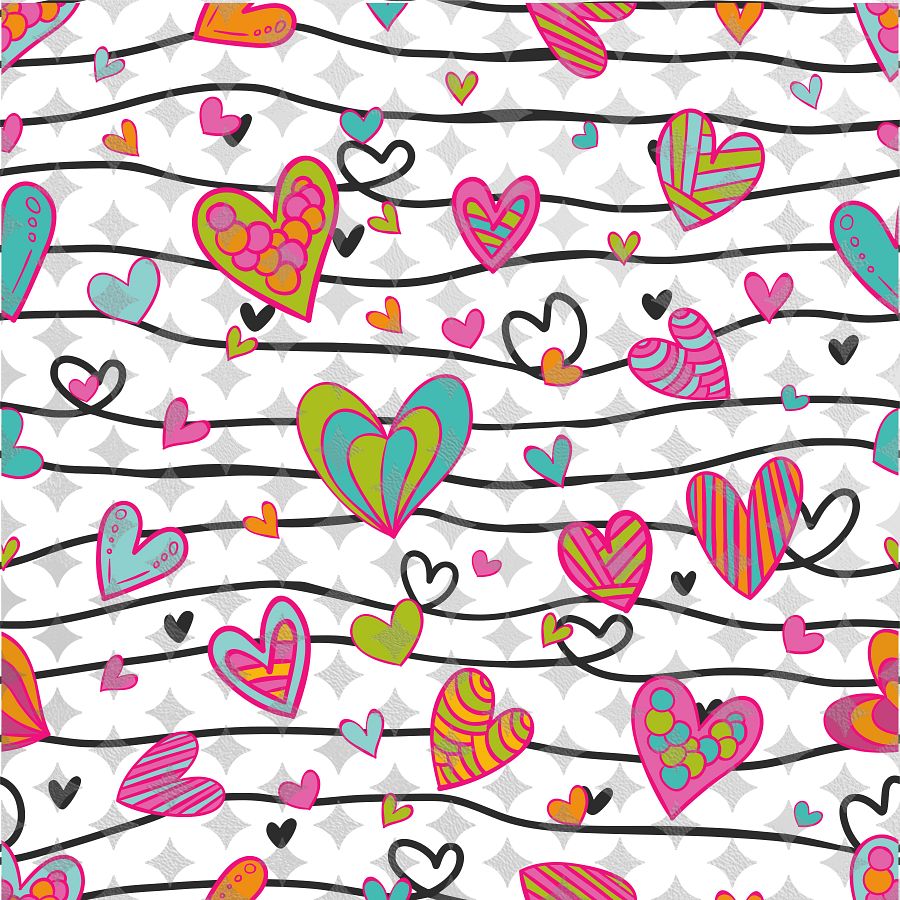 Heart On The Line Seamless Pattern product image (1)