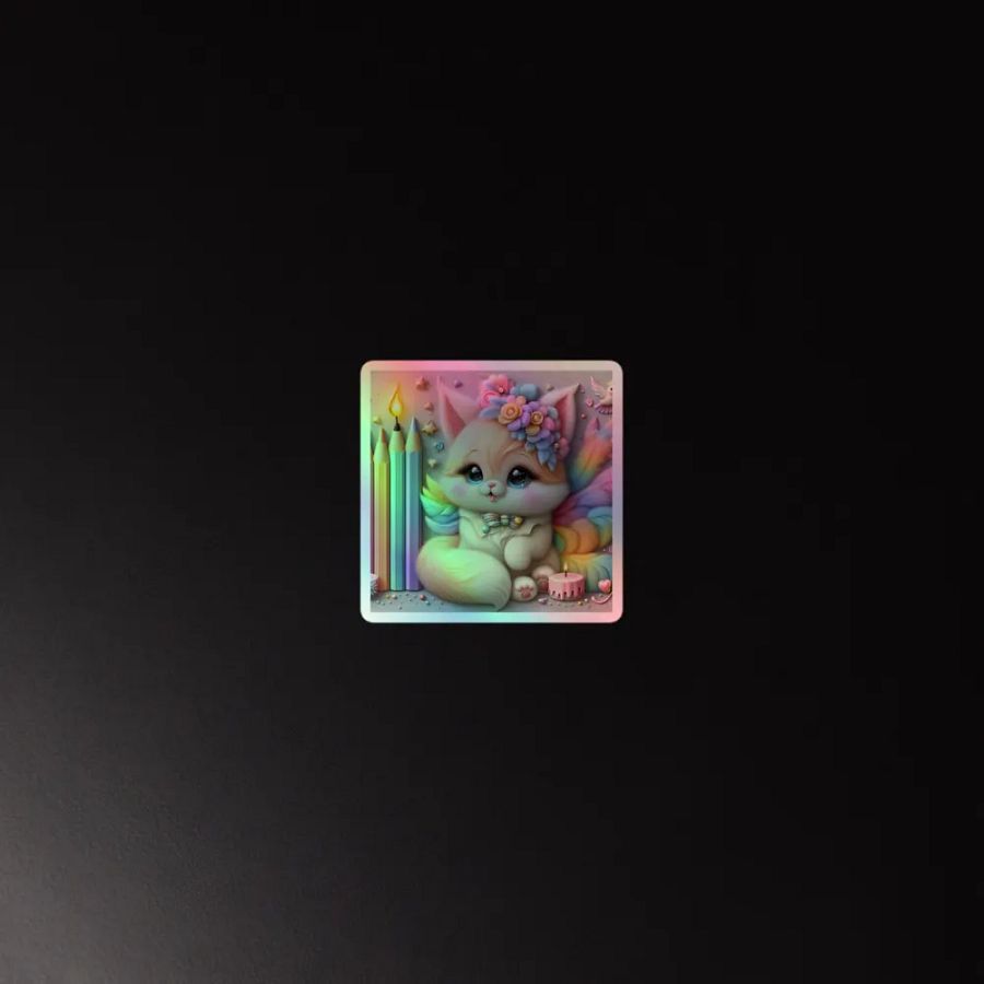 Whimsical Kitten Holographic Sticker Sheet product image (4)