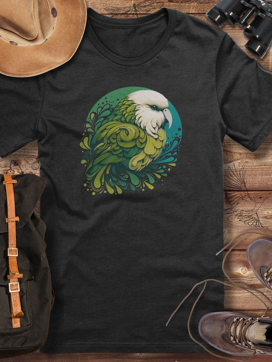 Kākāpō Bird T-Shirt, New Zealand Endangered Bird Tee, Artistic Wildlife Designed Gift, Nature Conservation T-shirt product image (1)
